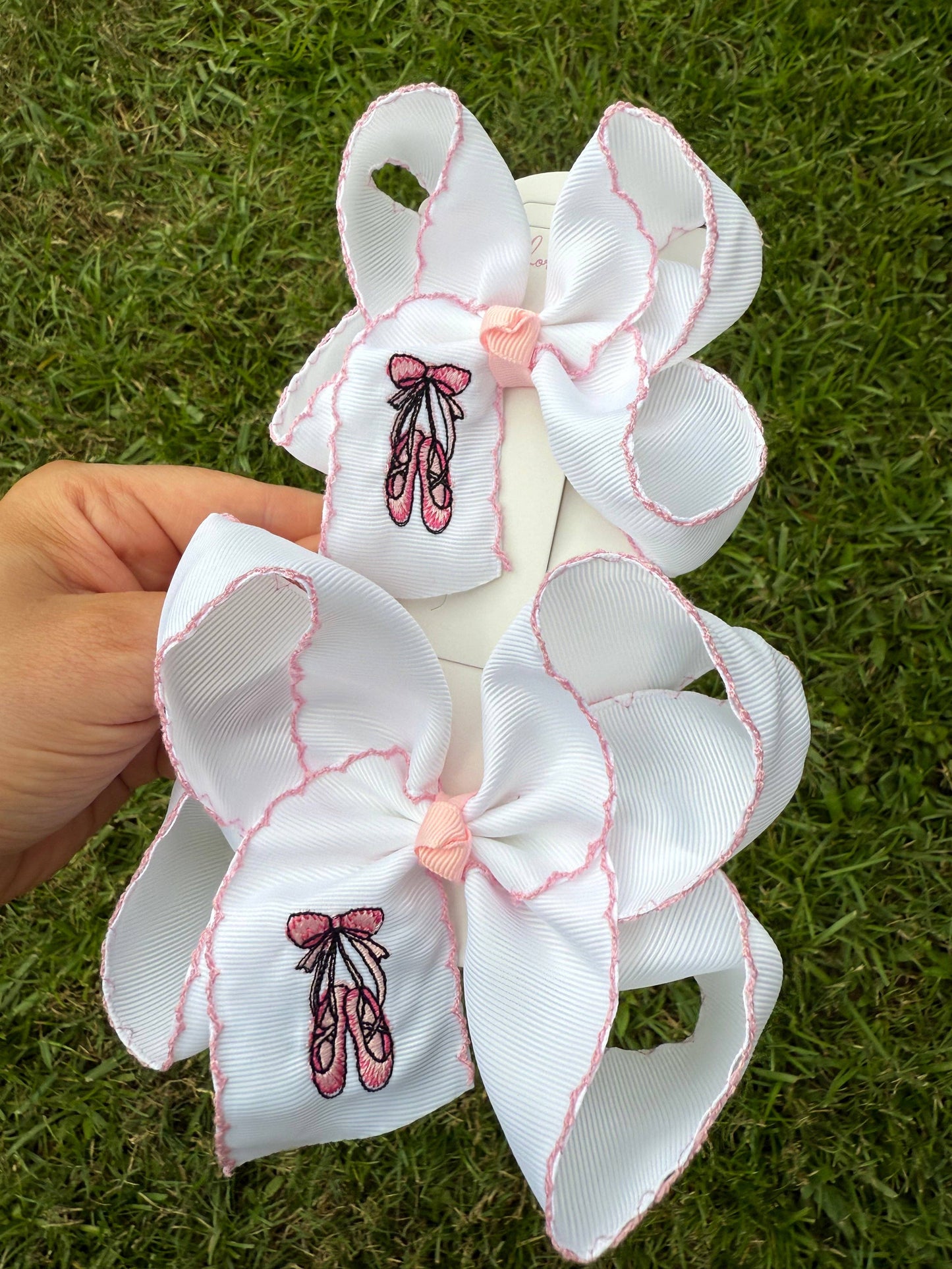 Ballet Shoes Embroidered Hair Bow