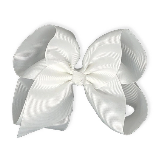 5 inch Grosgrain Hairbow (WHITE)