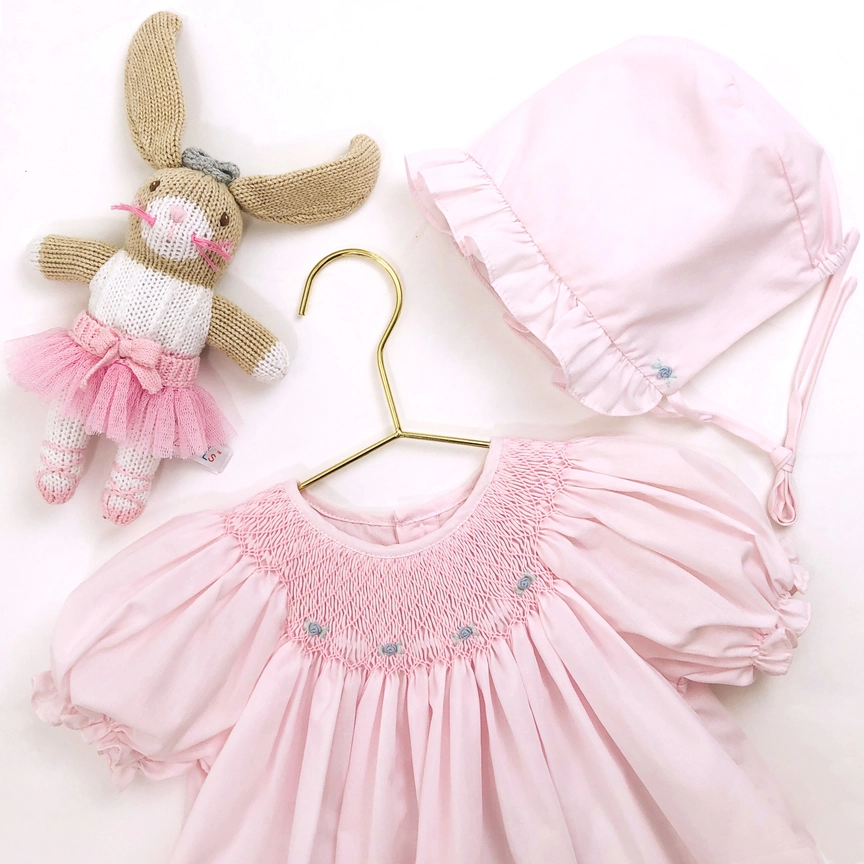 Smocked Daygown with Raglan Embroidery (PINK)