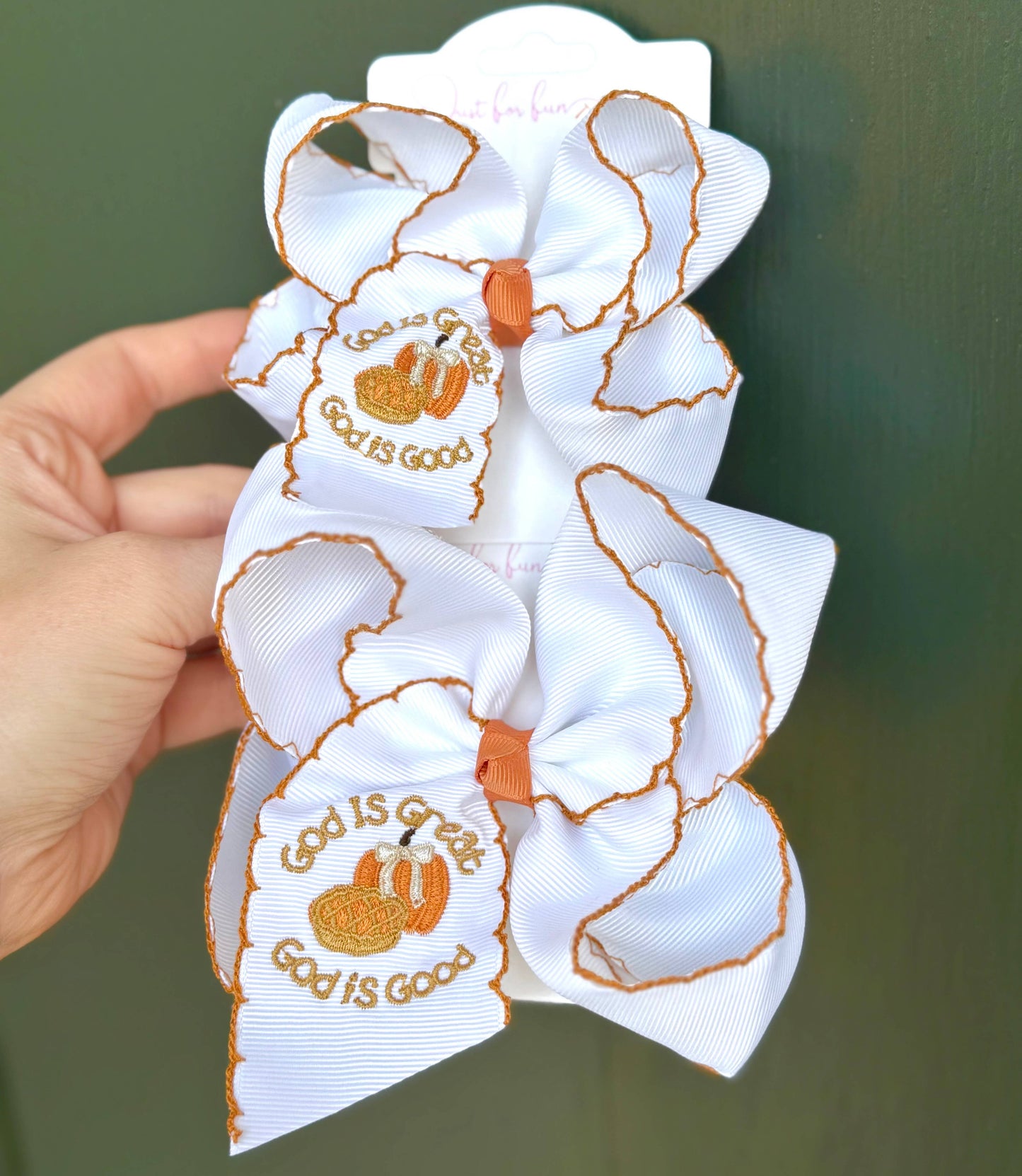 God Is Great, God Is Good Hair Bow: 5 inch