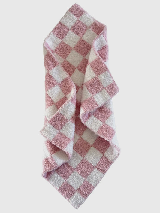 Phufy Bliss Checkerboard Mini Blanket Strawberry
