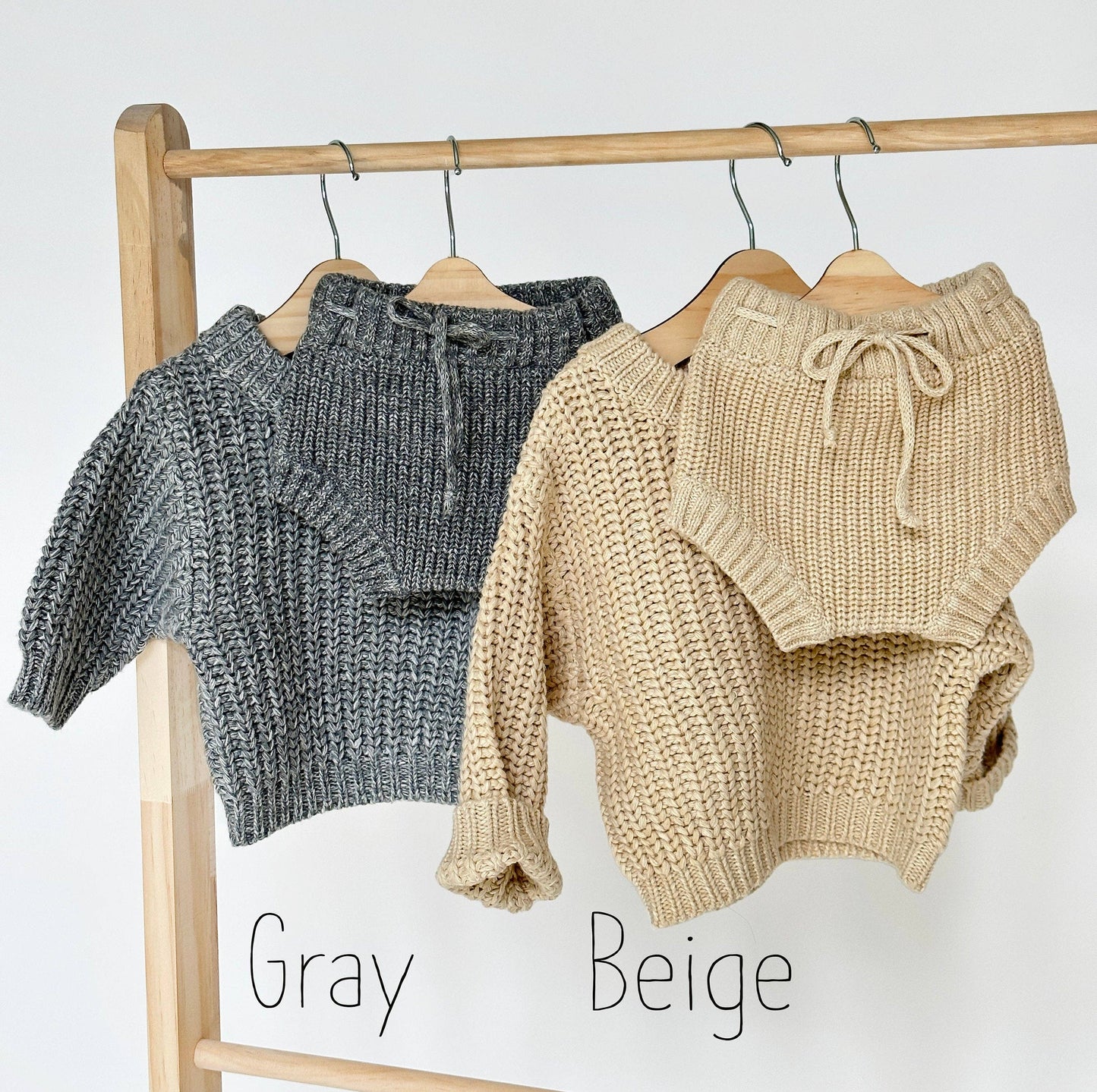 Baby Chunky Knit Braided Sweater: Taupe / 2/3T