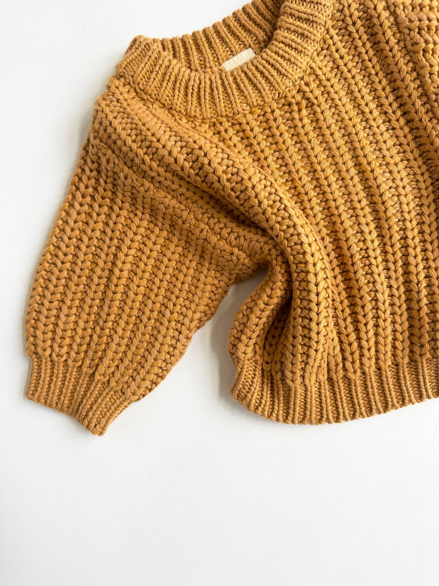 Baby Chunky Knit Braided Sweater: Taupe / 2/3T