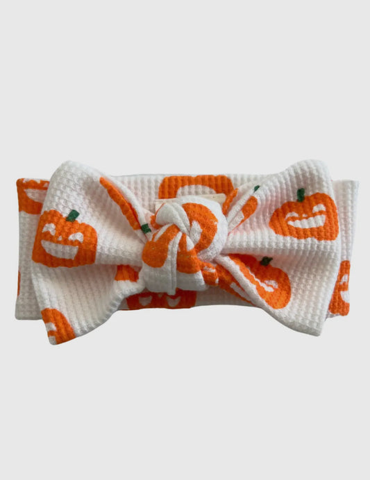 Organic Waffle Bow, Jack-o-Lantern