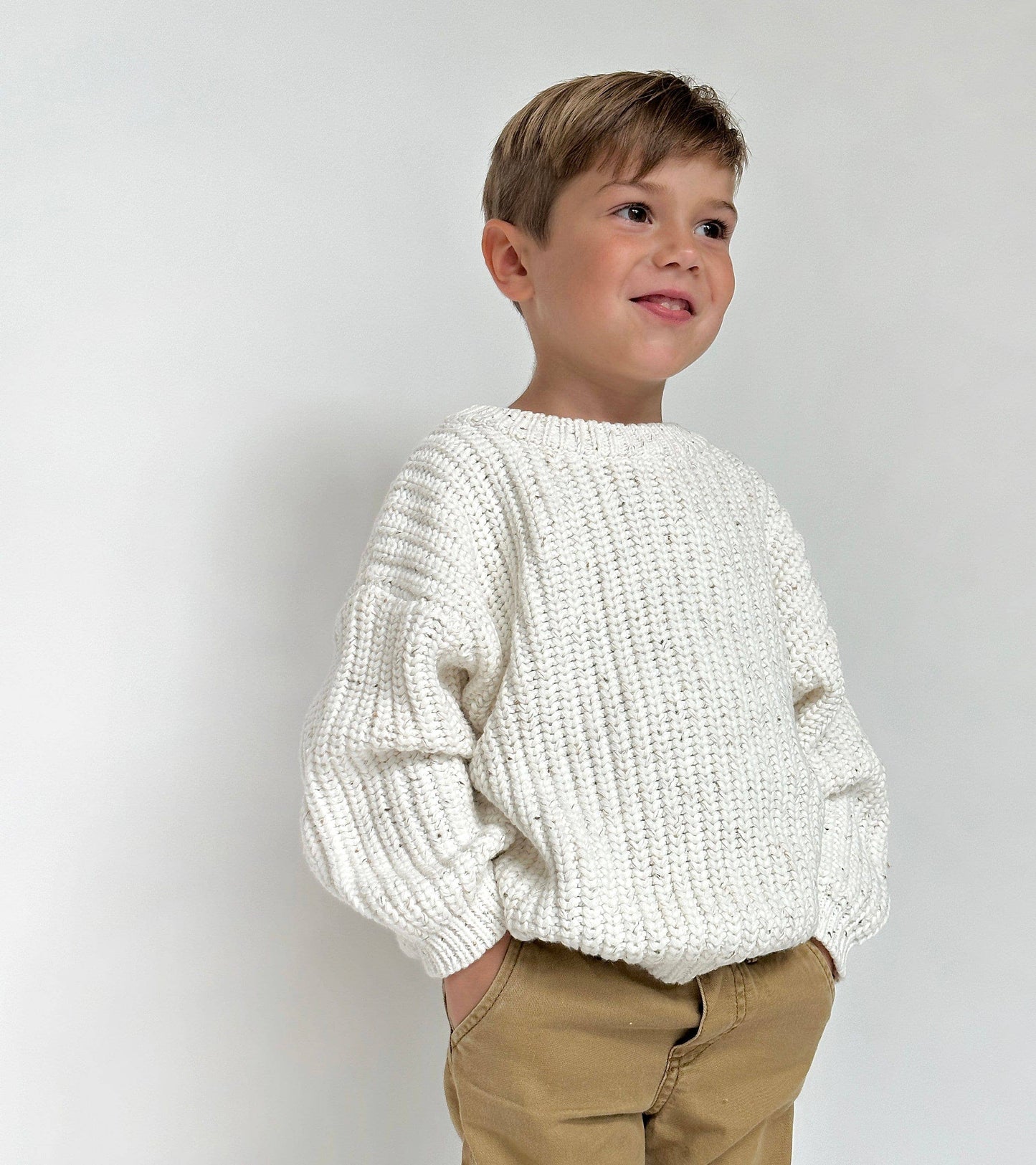Baby Chunky Knit Braided Sweater: Taupe / 2/3T