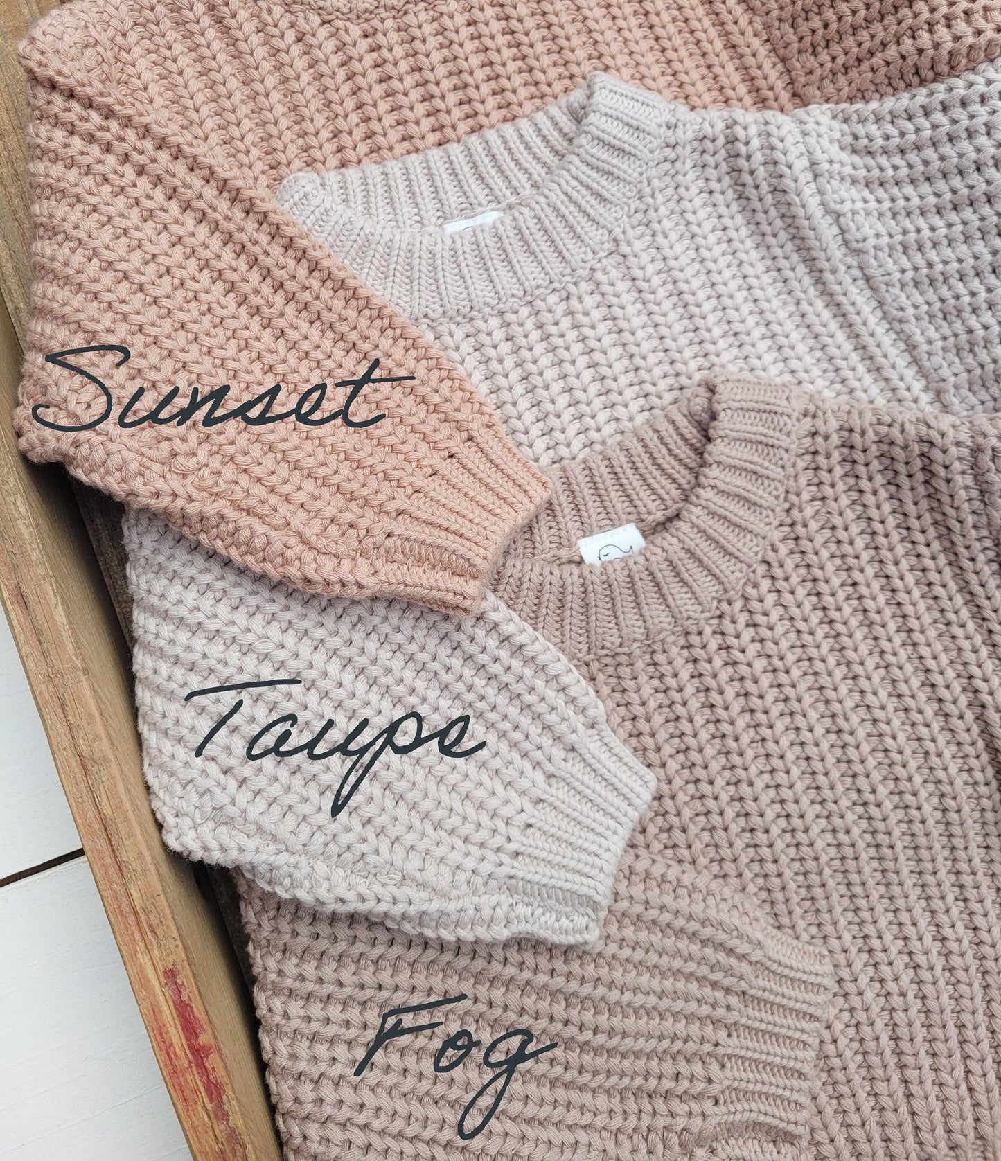 Baby Chunky Knit Braided Sweater: Taupe / 2/3T