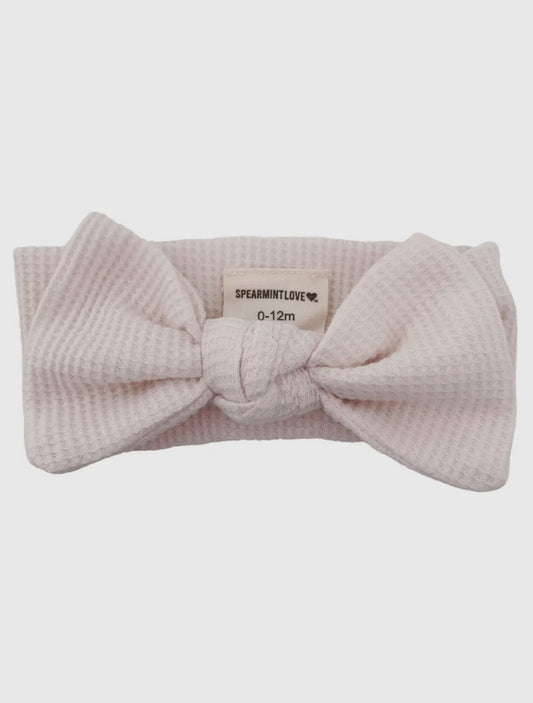 Organic Waffle Knot Bow, Snow