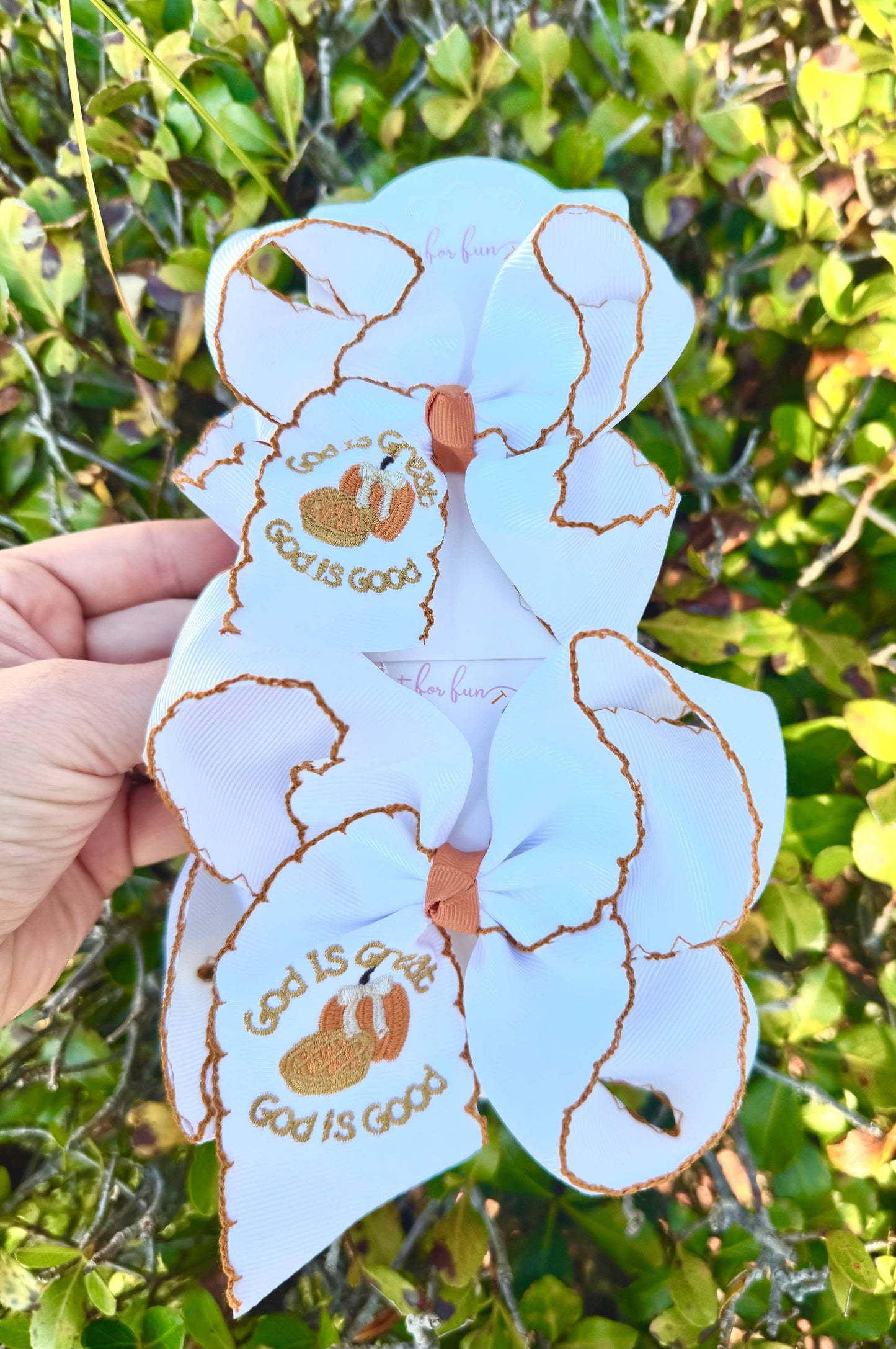 God Is Great, God Is Good Hair Bow: 5 inch