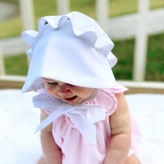 Southern Style Baby Bonnet (WHITE)