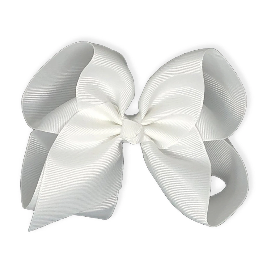 5 inch Grosgrain Hairbow (WHITE)