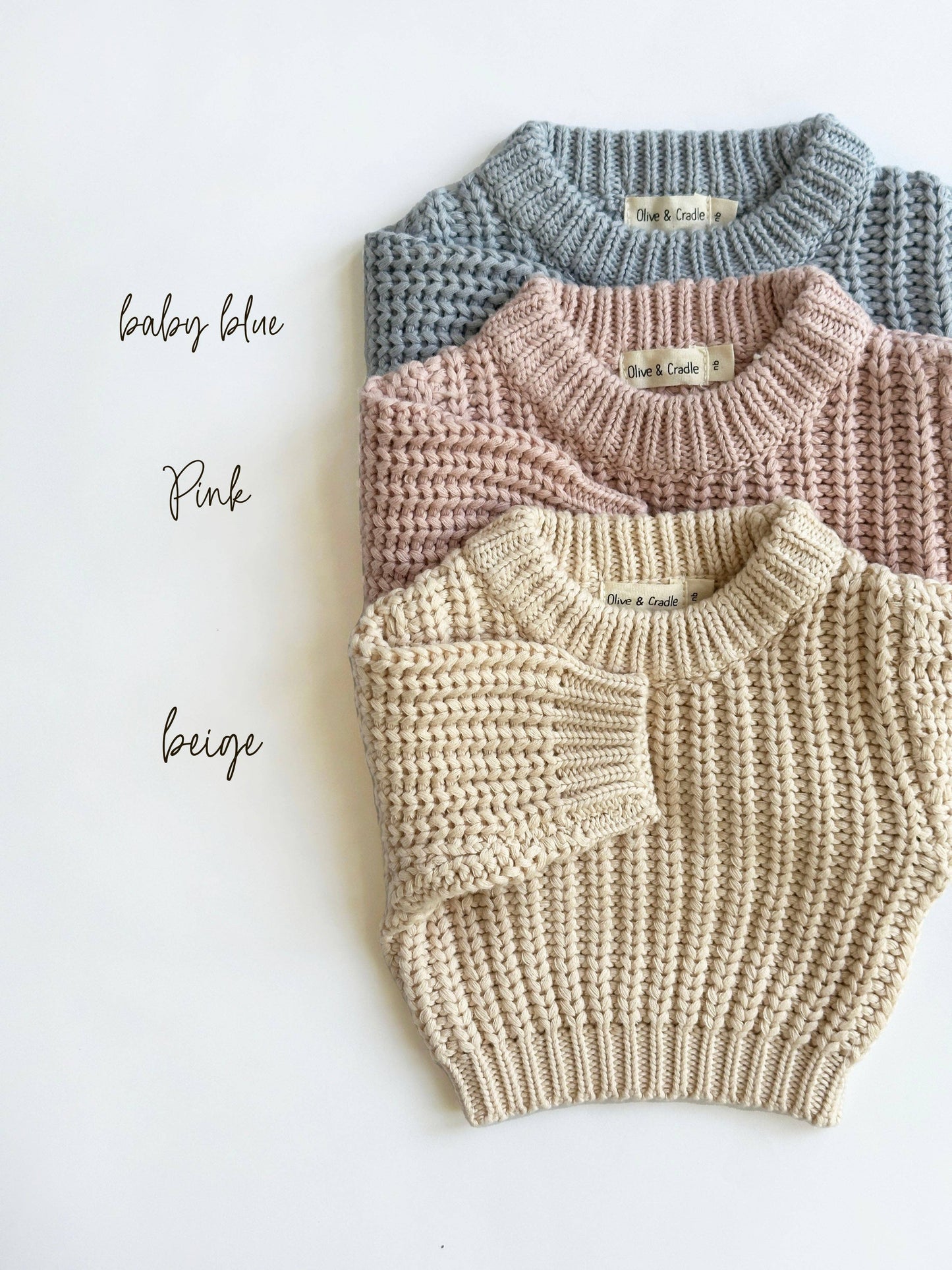 Baby Chunky Knit Braided Sweater: Taupe / 2/3T