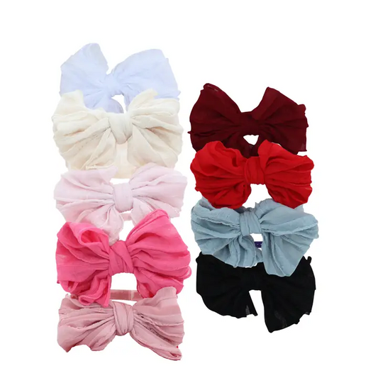 Red Shabby Bow Stretchy Headband