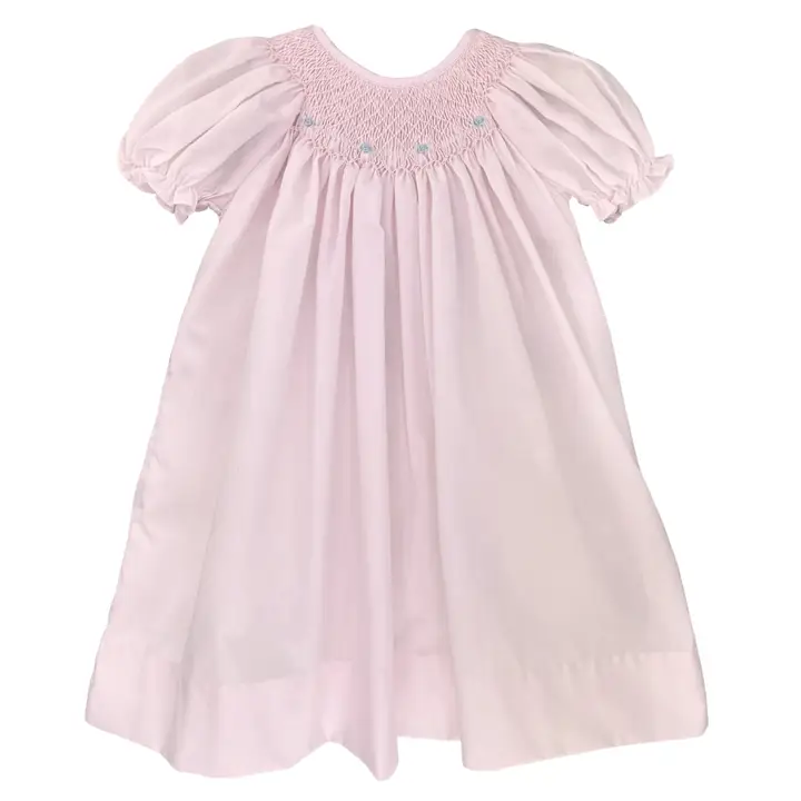 Smocked Daygown with Raglan Embroidery (PINK)