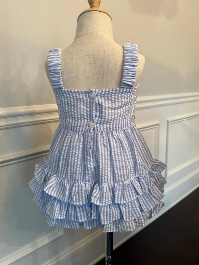 Seersucker Ruffle Butt Bubble