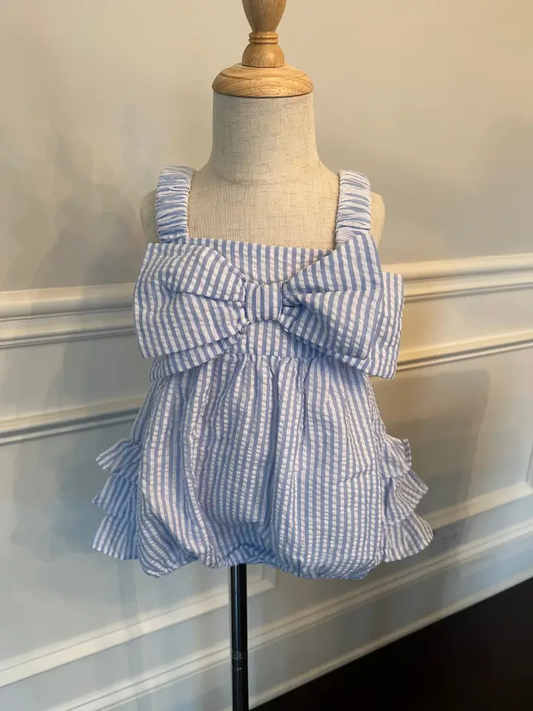 Seersucker Ruffle Butt Bubble